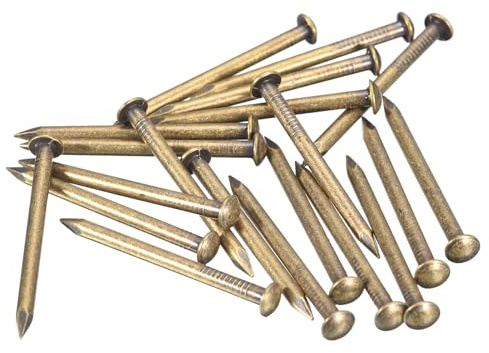sourcing map 20 Pcs Small Tiny Nails 2.8mmx40mm(DXL) Tiny Brass Nails Hardware Nails Small Nail for Wooden DIY Decorative Boxes Household Accessories, Bronze Tone