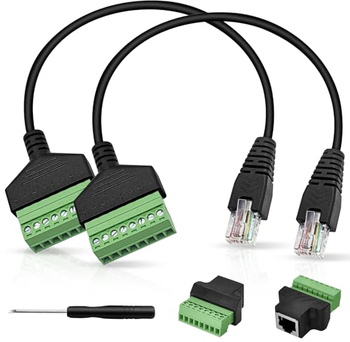 ADNEWX 4 adattatori per morsetti a vite RJ45, rete RJ45, presa a 8 pin, adattatore per morsettiera Cat7, Cat6, Cat5, CCTV, DVR Ethernet