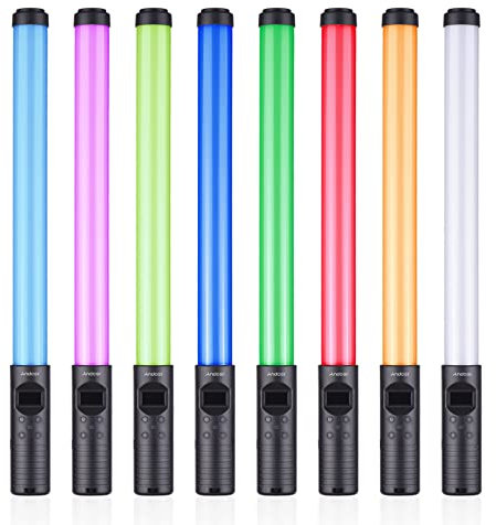 KOSINGNA RGB Handheld LED Video Light Tube Photography Light Wand 3000K-6000K Dimmable 10 Lighting Effect Built-in Battery with Remote Control for Vlog Product Portrait Photography
