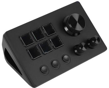 for Visual Keyboard, 9 Keys, 3 Knobs, Trigger Actions in OBS Twitch and More, Desktop PC Centralized Console Game Stream Keyboard, for IOS PC (Black)