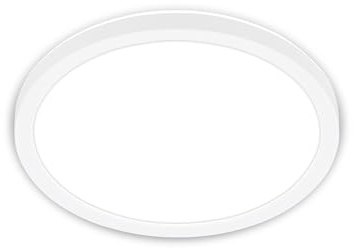 BRILONER - LED Deckenlampe mit indirektem Licht, flach, neutralweißes Licht, Lampe, Deckenleuchte, Wohnzimmerlampe, LED Panel, Küchenlampe, Deckenbeleuchtung, 24x3 cm, Weiß