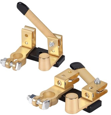 EXLECO 2 x Batterie Trennschalter 12V 24V Batterietrennschalter 2 Richtungen Verstellbar Batteriehauptschalter Hauptschalter mit Batterieklemme Messerschalter Batterieschalter für RV KFZ PKW Auto Boot