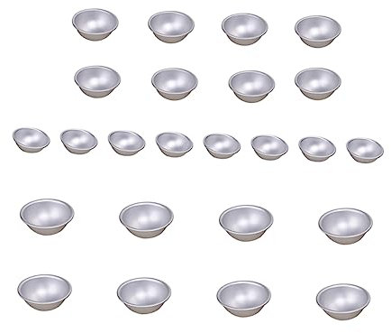 NUOBESTY 24stücke Halbkreis Kugel Badeform Diy Bad Salz Ball Werkzeug Backen Form Aus Aluminiumlegierung Für Kuchen Kekse Spiegeleier Pfannkuchen