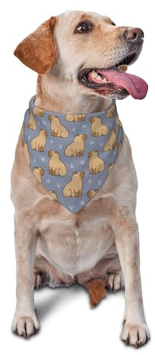Hundhalsduk, capybara och gräs, triangelhaklapp, hundnäsduk, söta hundtillbehör, hundhalsdukar