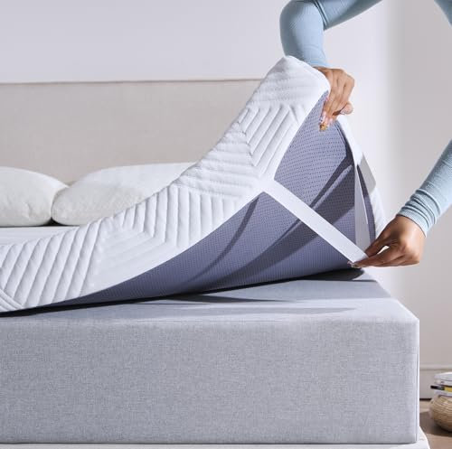 Twirest Topper de colchón de 140 x 200 cm, 5 cm de altura, sobrecolchón de 140 x 200 cm con un cómodo núcleo de espuma de confort, funda transpirable y lavable, para cama con somier, caravana, sofá