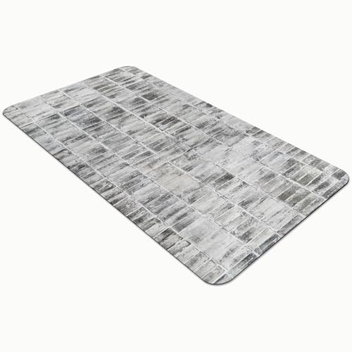 Comart - Tapis de Cuisine Austin - Imperméable - Antidérapant - Anti-Taches - Lavable en Machine - Tapis en Polyester - pour Couloir et Cuisine - Fabriqué en Italie - Briques Grises - 50 x 100 cm