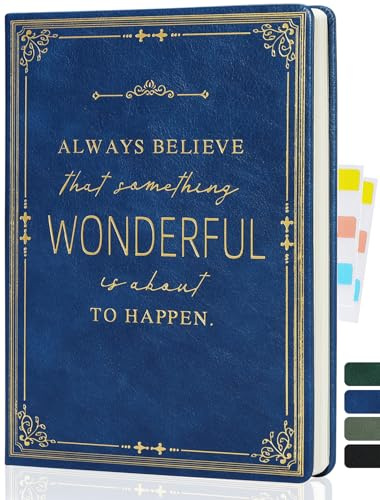 Notizbuch A5 Liniert, Journal Hardcover mit 100 g/m² Dickem Papier, 200 Seiten Tagebuch, Notebook a5 für Mädchen, Reisetagebuch, Planen, Lernen (Blau)