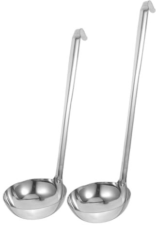 GETAJGHSD 2pezzi Mestoli Inossidabile Per Zuppa e Salsa Cucchiai Per Gravy e Salse Resistenti e Facili Usare