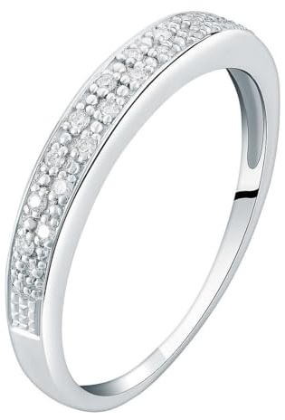 CHRIST Damen-Damenring 585er Weißgold Diamant 54, Weißgold 32030108