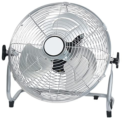 UQACHG 3-Speed High Velocity Floor Fan, Heavy Duty Metal Fan, Industrial Shop Fan For Commercial, Residential, And Greenhouse, Black/Silver