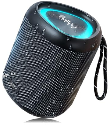 AY Altavoz Bluetooth Portátil 30W con Luces, Impermeable IPX7, Parlante Estéreo, Entrada AUX&TF-Card, Autonomía de 24H, Altavoz Inalámbrico Bluetooth 5.3 Compacto para Camping, Viajes, Aire Libre