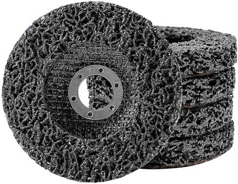 NuoDunco 115mm CSD Scheibe, 5 Stück schwarz Reinigungsscheiben Schleifscheiben, Nylon Flex Scheiben Entfernung Von Farben Rost für Winkelschleifer
