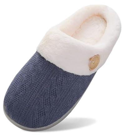Generisch Zapatillas de estar por casa para mujer, zapatos de cabaña de fieltro cerrado, zapatillas de casa para invitados, marine, 37 EU