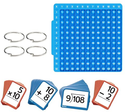 Masoog Mathe Lernkarten + Math Tafel, Lernspielzeug Mit Spielbrett, Mathe Flashkarten Set, Rechenspiele Für Kinder Im Alter Von 1, 2, 3, 4, 5 Und 6 Jahren