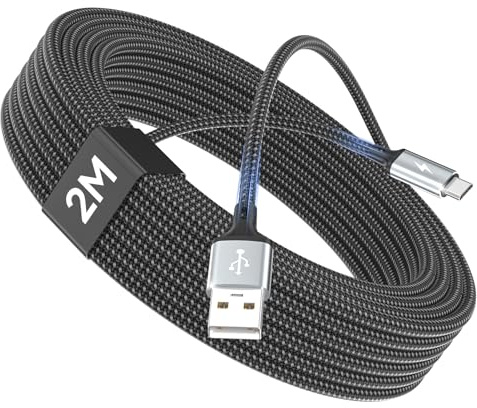 layajia Micro USB Kabel, USB A auf Micro USB Android Ladekabel Schnellladekabel Kompatibel mit Galaxy S7/S6/S5, A10, Huawei Y9, Y7, Y6, Moto E6, Xperia Z5, Z3, Kindle Fire - 2M