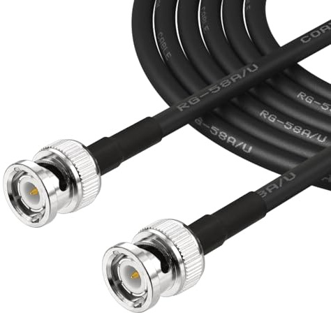 Superbat 50 Ohm BNC RG58 Jumper Cable 10m, Male to Male Coax Patch Lead | Low Loss, Flexible, Plug-and-Play, for VNA/ Radio Scanner/ Antenna Analyzer, Surveillance Camera/ Test Devices