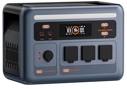 IEE P1800 Tragbare Powerstation | 1024Wh LiFePO4-Batterie, 1800W AC (3600W Peak)/100W USB-C Ausgang, Solar Generator für Camping, Wohnwagen, Notstrom zu Hause