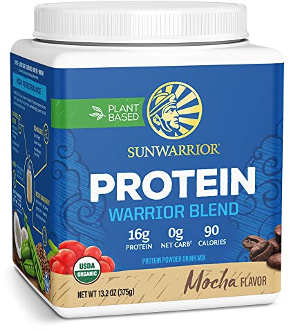 Sunwarrior Organic Plant Based Protein Powder | Vegan Organic Protein Powder Mocha Flavored with BCAA Amino Acids & Hemp Seed Pea Blend | Non-GMO Soy Dairy Filler & Gluten Free (Mocha, 15 Servings)