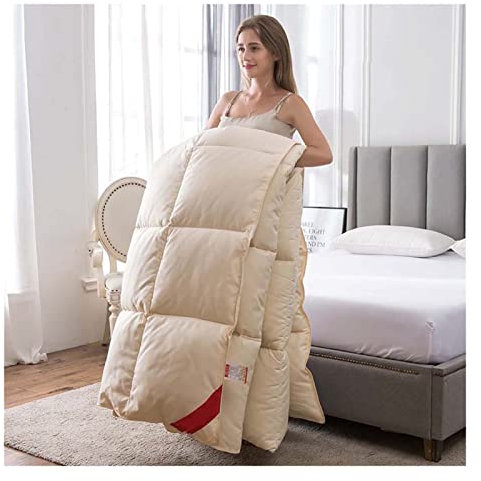 KAISUN Edredón Hipoalergénicos, Nórdico con Compartimentos en Las Esquinas, Relleno de Microfibra de Felpa, Duvet Cálido de Invierno Antiácaros (Color : Gelb, Size : 220x240-3kg)