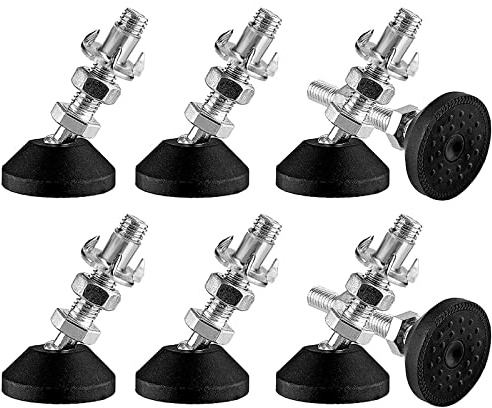 DQZE 8 Stück Stellfüße M10 x 50MM, Verstellbare Füße mit Gummi Fussteil, Stellschraube Stellteller Kann 450kg, 30° Neigungsverstellung, Stellfuß M10 für Tischbeine, Stuhlbeine, Möbelbeine.