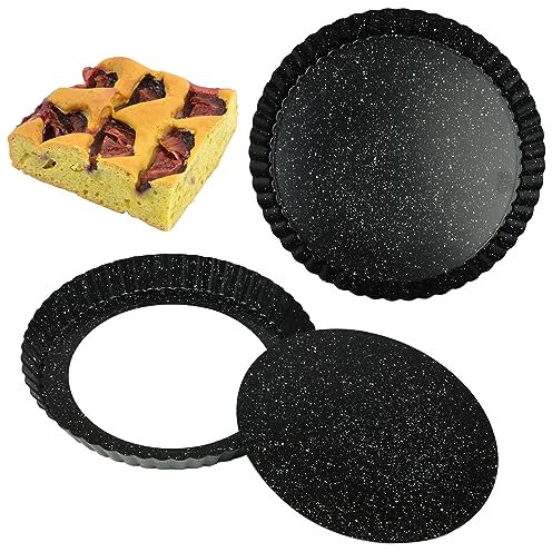 KARL HAUSMANN Moule a Tarte Ø 27 cm - Quiche/Tourtière avec Fond Amovible - Revêtement Antiadhésif - Idéal Tartes et Quiches - Plat à Tarte/Génoise - Moules à Tarte - Tourtiere - Plat Tarte Four
