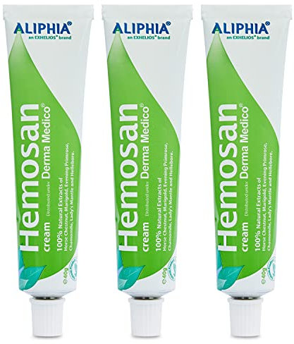 Derma Medico Hemosan Hämorrhoiden Salbe Gegen Juckreiz und Brennen mit pflanzlichen Inhaltsstoffen 1er 2er oder 3er Pack (3er-Pack)