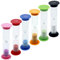 Jinlaili Sabliers Minuterie, 6PCS Horloge De Sable Minuterie 30 Sec / 1 Minute / 2 Minutes / 3 Mins / 5 Minutes / 10 Minutes, Coloré Horloge de Sable Hourglass, Désigné pour Jeux,Cuisine, Exercice