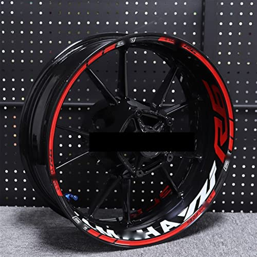 YESKIT Modifizierte dekorative Aufkleber Für YZF R6 Motorradreifen Modifikation Felgenaufkleber Radfolienrand Reflektierende Aufkleber (Color : 8)