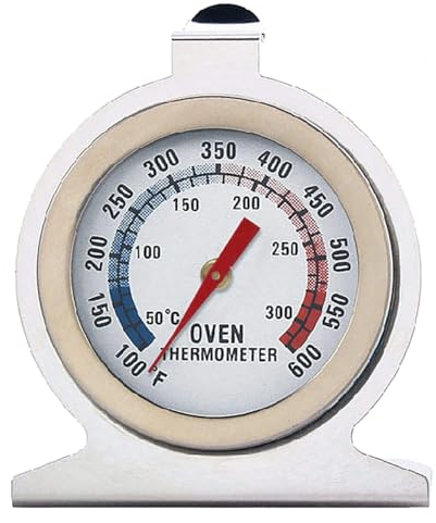 Stainless Steel Oven Thermometer, Accurate Temperature Gauge for Fan, Gas, Electric Ovens, Pizza Ovens, Air Fryers & Range Cookers, Heat Resistant, Easy to Read & Ovenproof
