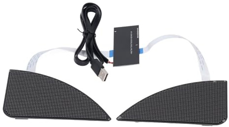 Programmierbares LED Schild, 32 X 64 Punkte, RGB Farbschild mit Bewegungsanzeige, Flexible Augenform für Auto Rucksack, DIY Basteln