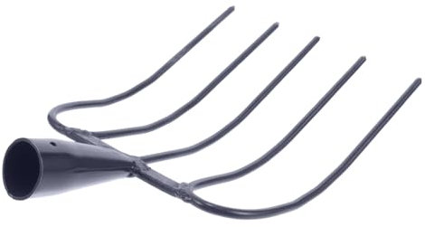 Yardwe Horquilla De Hierro para Estiércol Práctica Manual, Horquilla Agrícola De 5 Púas Sólidas para Jardinería y Manejo De Residuos En Terrenos Campestres y Agrícolas