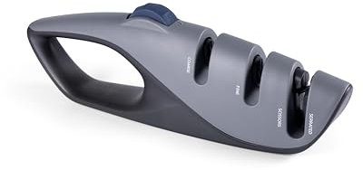 Professional 5 Angle Adjusted Guides Manual Knife Sharpener Tool Design by UK with 3 Stage Rolling Knife Sharpening for Most Kitchen Chefs/Serrated/Bread/Pocket/Hunting Knives, Scissors