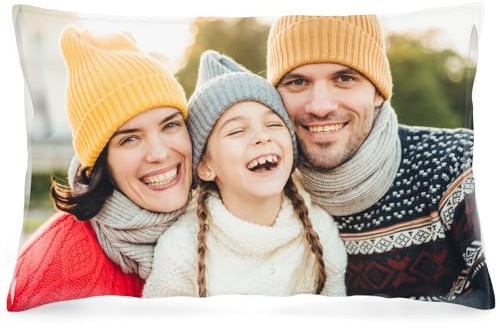 iDIY Personalisiertes Kissen - Kissen mit Foto Bedrucken Lassen, FotoKissen, Kissen Personalisiert Foto, Fotokissen mit Eigenem Foto, Fotogeschenk zum Weihnachten Geburtstag - Füllung optional