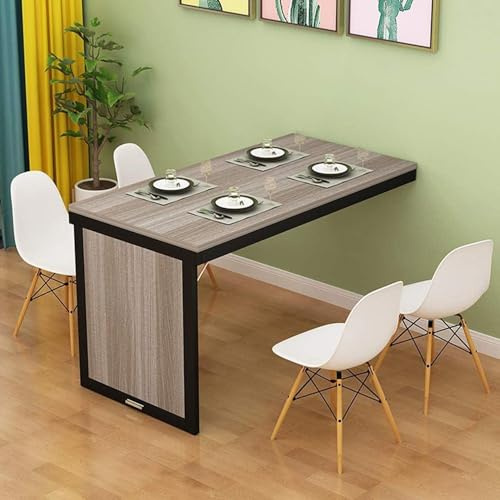 Tavolo sospeso sospeso sospeso a parete, scrivania del computer in legno massello, tavoli da bar convertibili, tavolo da pranzo multifunzionale della cucina, per il banco da lavoro,Black-80x40x75cm