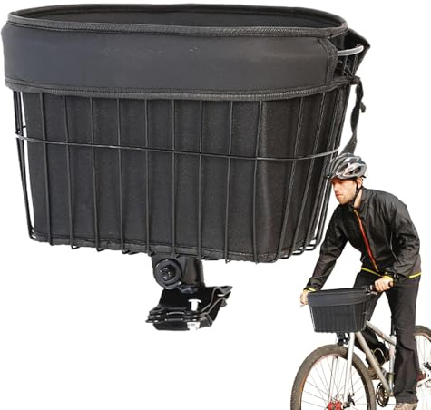Hunderadkorb - Zusammenklappbarer Hundkorb für Fahrrad | Frontbadkorb für Katzen | PU Liner schützt Haustierfahrradfahrten Kätzchen, die Vorräte für Welpen tragen, Radsportkatze -Hundeträger
