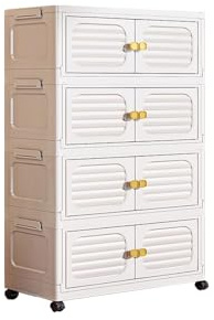 Kleiderständer mit Rollen Stabil Wasserdichtes Design Begehbarer Kleiderschrank Organizer Seitliche Befestigungsschnalle für Wohnheime(White,40 * 23 * 83cm)