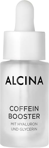 ALCINA Coffein Booster - 1 x 15 ml - Für eine frische, weniger müde aussehende Haut - Konzentriertes Gesichtsserum mit Coffein, Hyaluron und Glycerin