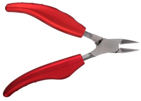 Cortaúñas Encarnadas de Acero Inoxidable Diseño Plegable Rojo | Agarre Antideslizante de Goma, Cuerpo en Plástico, Formato Grande para Manos y Pies