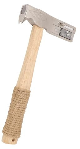 Magnetic Roofing Hammer with Strong Magnet, Iron Roofing Axe, Multitool with Wood Handle for Roofing Nails and Felt Caps, Ideal for Roofers, Construction Workers, Enthusiasts