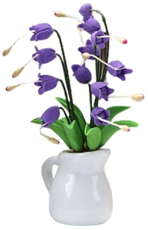 FUNOMOCYA Miniature Flowerpot Ornament for Dollhouse Realistic Mini House Supply for Home Decor Compact Vivid Plant Decoration for DIY Mini Garden and
