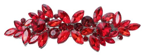 EPIGEIST Kristall-Haarspangen Rote Strass-Haarschmuck FüR Die Hochzeit Braut-Beauty-Clips Elegant FüR Brautjungfern Haarschmuck Accessoires 3.74X0.98X0.59In