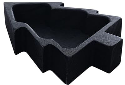 Cuenco de madera para amasar, bandeja para servir árbol de Navidad, cuencos de madera rústica, decoración de mesa de café, para centros de mesa de granja, aperitivos, escritorio, oficina, dormitorio