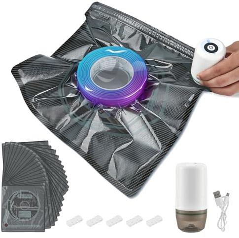 Vakuum Förvaringsset för 3D Skrivar Filament, 20 Ljustäta Vakuumpåsar med USB-Pump (30x34cm), Skydd mot Fukt och Soljus – Tillbehör för 3D Skrivare och Torr Förvaring