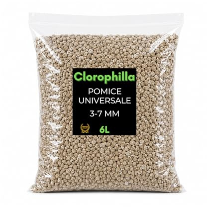 Clorophilla Pomice Universale 3–7 mm – Inerte Naturale per Piante – Substrato Drenante e Aerante – Uso per Vasi, Rinvasi e Coltivazione (6 Litri)
