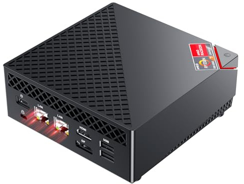 NiPoGi Mini PC Ryzen 7 5800U (Meglio di 5700U/5560U, 8C/16T, Fino a 4,4 GHz),16GB DDR4 512GB M.2 SSD Mini Computer WIFI 6/BT5.2/Dual LAN,4K@60Hz DP+HDMI+Type-C,AM06PRO Micro PC per Giochi/Ufficio