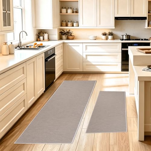 küchenteppich kitchen mat waschbar küche teppich rutschfest küchenläufer | 2 Stück 43x75+43x150CM Küchenteppich Waschbar rutschfest teppich küche Saugfähig Leicht zu reinigender Küche Waschraum Flur