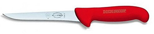 Ausbeinmesser steif 13 cm schmal - Griff rot - Messer zum zerlegen und zerteilen von Fleisch