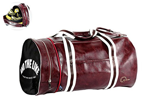 OXFUZZ Wasserdicht Sporttasche Reise Trainingstasche Große Qualität Fitnesstasche Fitness Tasche für Herren und Damen Reisetasche Weekender Carry-on mit separaten Schuhfach (Rot)