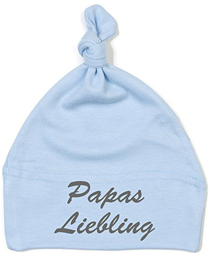 Schnoschi Babymütze in hellblau mit Papas Liebling hochwertig Bestickt/gestickt