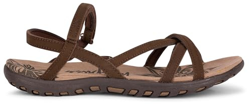 Trespass Womens Leather Sandals Kimbra - Active Summer Walking Sandals, Ladies Hook Loop Strap Shoes, Casual Holiday Outdoor Sandals, Cushioned Moulded Footbed